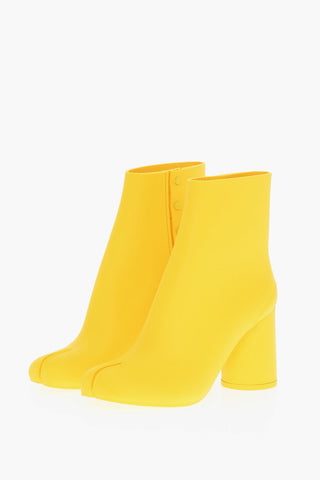 MM22 Pvc TABI Ankle Boots with Embellished by Side Buttons 8cm