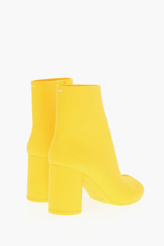 MM22 Pvc TABI Ankle Boots with Embellished by Side Buttons 8cm