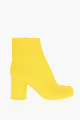 MM22 Pvc TABI Ankle Boots with Embellished by Side Buttons 8cm