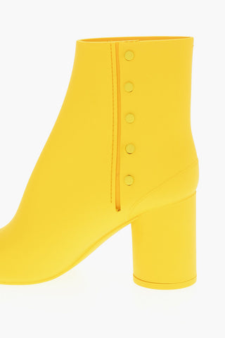 MM22 Pvc TABI Ankle Boots with Embellished by Side Buttons 8cm
