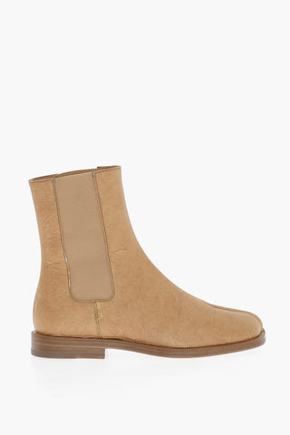 M22 Wrinkled Effect Faux Leather Chelsea TABI Ankle Boots
