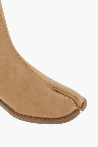 M22 Wrinkled Effect Faux Leather Chelsea TABI Ankle Boots
