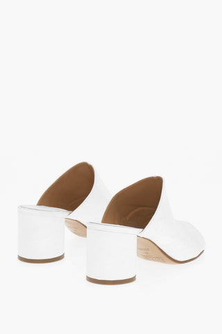MM22 Wrinkled Effect Solid Color TABI Mules Heel 7cm