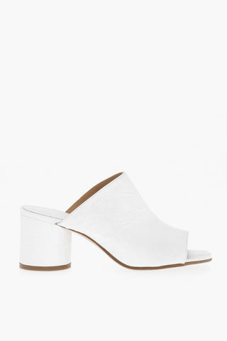 MM22 Wrinkled Effect Solid Color TABI Mules Heel 7cm