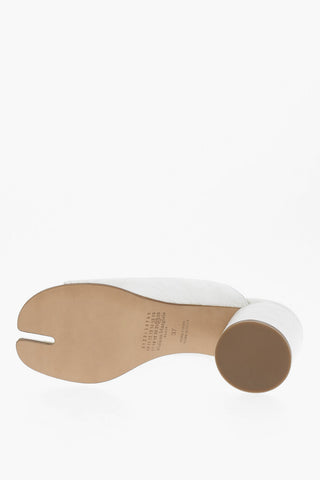MM22 Wrinkled Effect Solid Color TABI Mules Heel 7cm