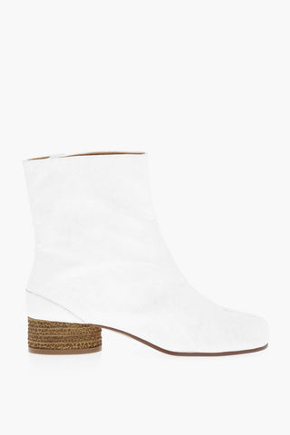 MM22 Wrinkled Effect Ankle Boots with Heel 4cm