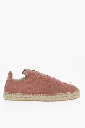 MM22 Niedrige Sneaker aus Textil mit Jute-Detail
