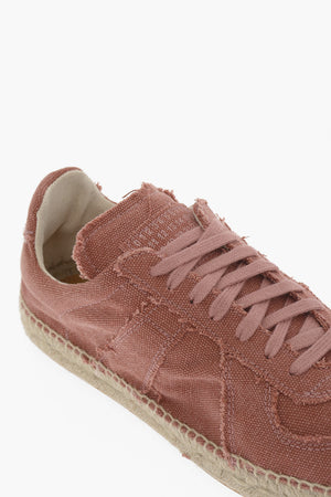 MM22 Niedrige Sneaker aus Textil mit Jute-Detail