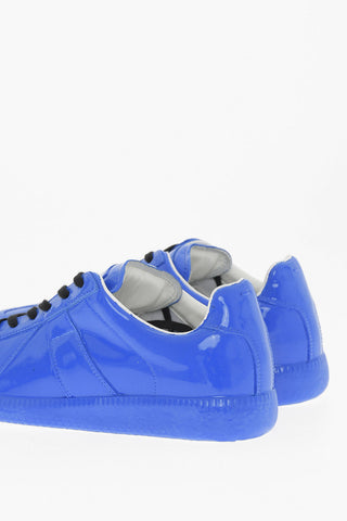 MM22 Patent Leather Low-Top Sneakers with Contrasting Laces