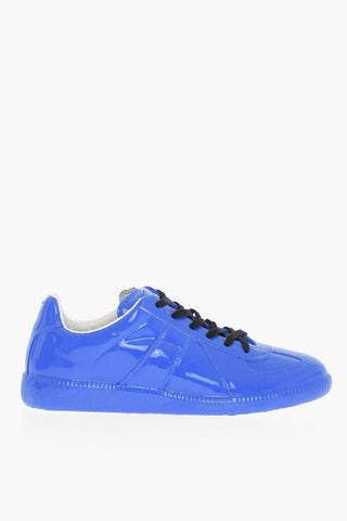 MM22 Patent Leather Low-Top Sneakers with Contrasting Laces