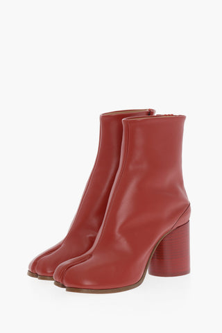 MM22 Leather TABI Ankle boots with Wood Heel 8cm