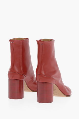 MM22 Leather TABI Ankle boots with Wood Heel 8cm