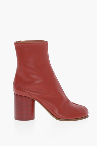 MM22 Leather TABI Ankle boots with Wood Heel 8cm
