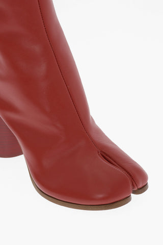 MM22 Leather TABI Ankle boots with Wood Heel 8cm