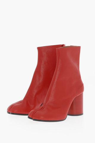 MM22 Leather TABI Ankle boots with Wood Heel 8,5cm