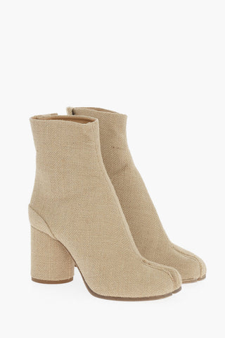 MM6 Jute TABI Ankle Boots Heel 8cm