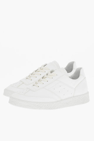 MM6 Low-Top Leather Sneakers with Cracke Sole