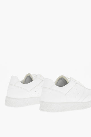 MM6 Low-Top Leather Sneakers with Cracke Sole