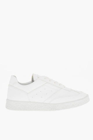 MM6 Low-Top Leather Sneakers with Cracke Sole