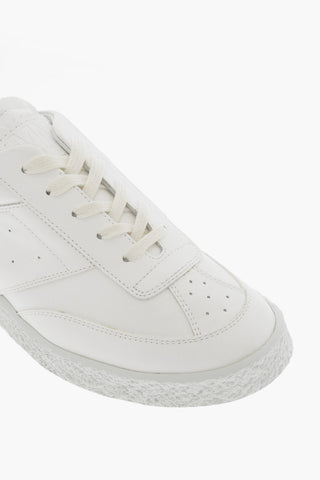 MM6 Low-Top Leather Sneakers with Cracke Sole