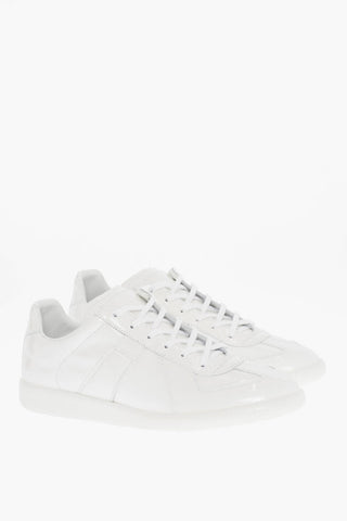 MM22 Solid Color Patent Leather Low-Top Sneakers