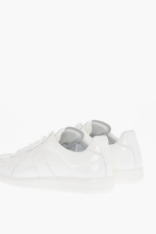 MM22 Solid Color Patent Leather Low-Top Sneakers