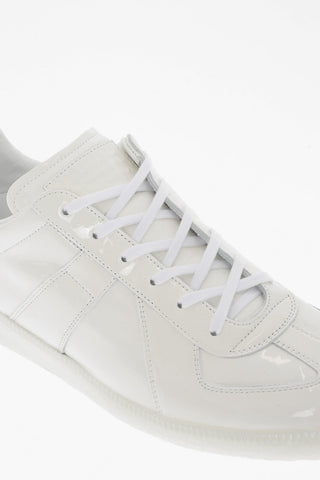 MM22 Solid Color Patent Leather Low-Top Sneakers