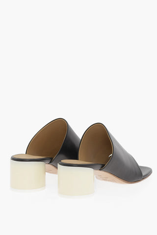 MM6 Leather Sandals with Lacquered Heel 5,5cm