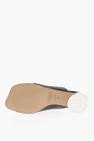 MM6 Leather Sandals with Lacquered Heel 5,5cm