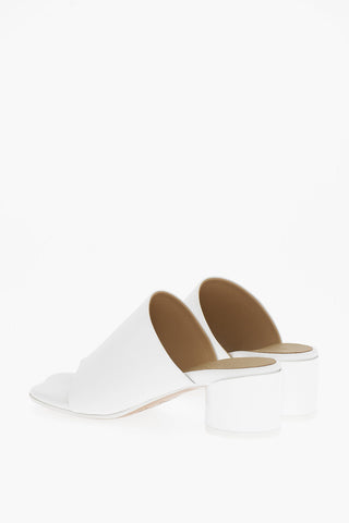 MM6 Leather Thong Sandals with Lacquered Heel 5cm