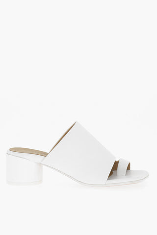 MM6 Leather Thong Sandals with Lacquered Heel 5cm
