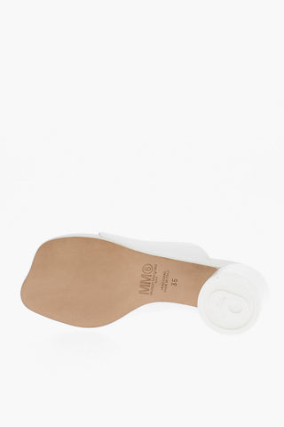 MM6 Leather Thong Sandals with Lacquered Heel 5cm