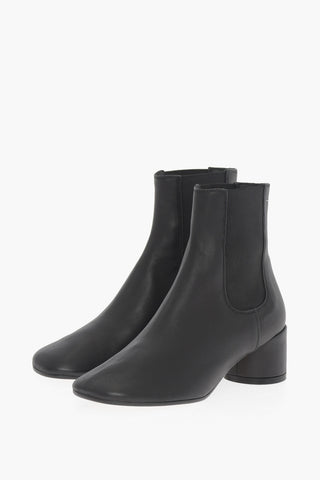 MM6 Leather and Fabric Chelsea Boots Heel 5cm