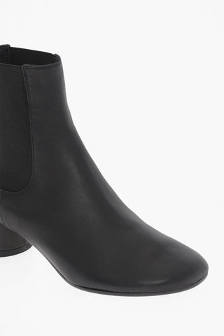 MM6 Leather and Fabric Chelsea Boots Heel 5cm
