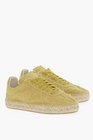 MM22 Niedrige Sneaker aus Canvas mit Jute-Detail