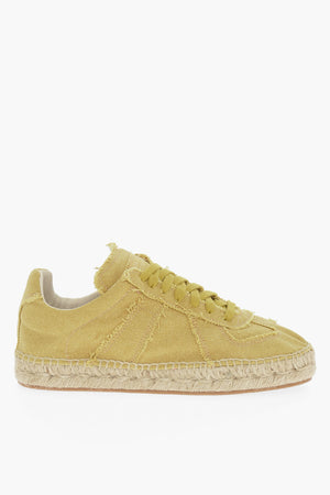MM22 Niedrige Sneaker aus Canvas mit Jute-Detail