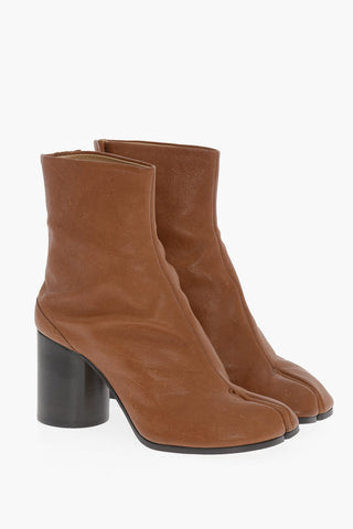 MM22 Leather TABI Ankle Boots Heel 8cm