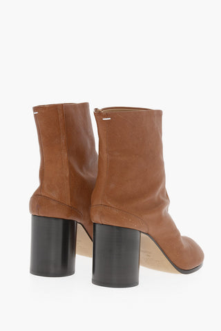 MM22 Leather TABI Ankle Boots Heel 8cm