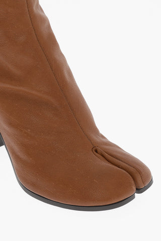 MM22 Leather TABI Ankle Boots Heel 8cm