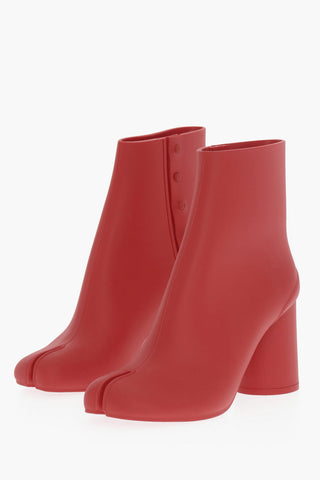 MM22 Pvc TABI Ankle Boots with Embellished by Side Buttons 8cm