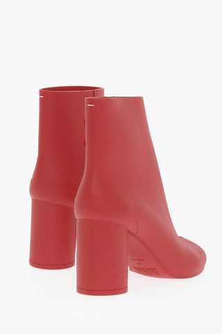 MM22 Pvc TABI Ankle Boots with Embellished by Side Buttons 8cm