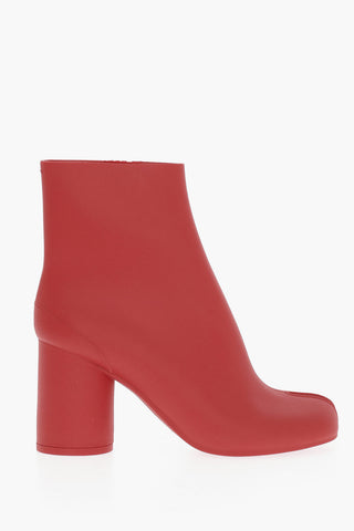 MM22 Pvc TABI Ankle Boots with Embellished by Side Buttons 8cm