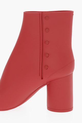 MM22 Pvc TABI Ankle Boots with Embellished by Side Buttons 8cm