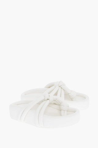 MM6 Faux Leather Thong Sandals with Knotted Design