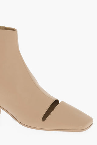 MM6 Leather Ankle Boots with Cut-Out Details 6cm