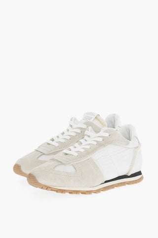 MM22 Two-tone Suede and Fabric Sneakers with Cut-Out Detail
