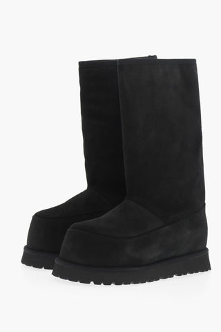 MM6 Suede Boots with Faux Fur Inner