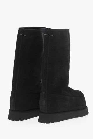 MM6 Suede Boots with Faux Fur Inner