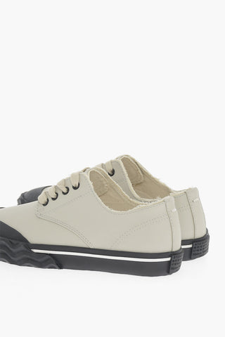 MM22 Leather Low Top Sneakers with Contrasting Sole