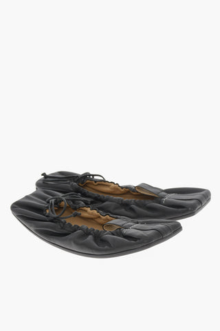 MM6 Leather Ballet Flat with Square Toe